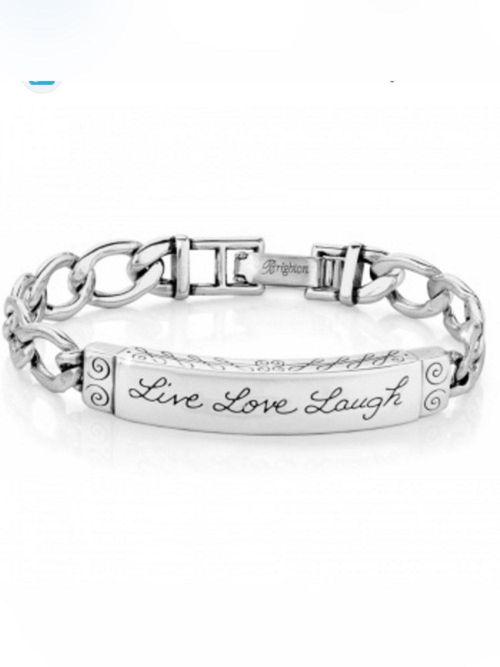 Brighton silver plated "Live Love Laugh" ID bracelet